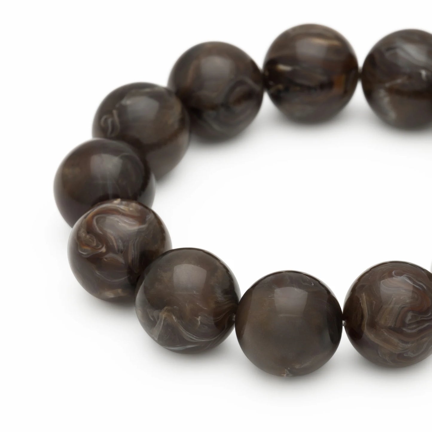 Bracelet Beads Flex Dark Brown Marble