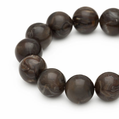 Bracelet Beads Flex Dark Brown Marble