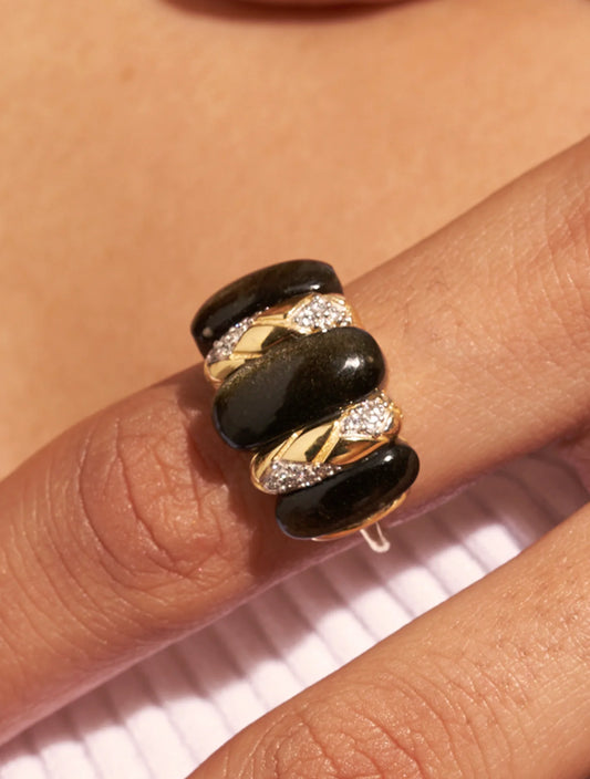 Bague Oro Obsidienne