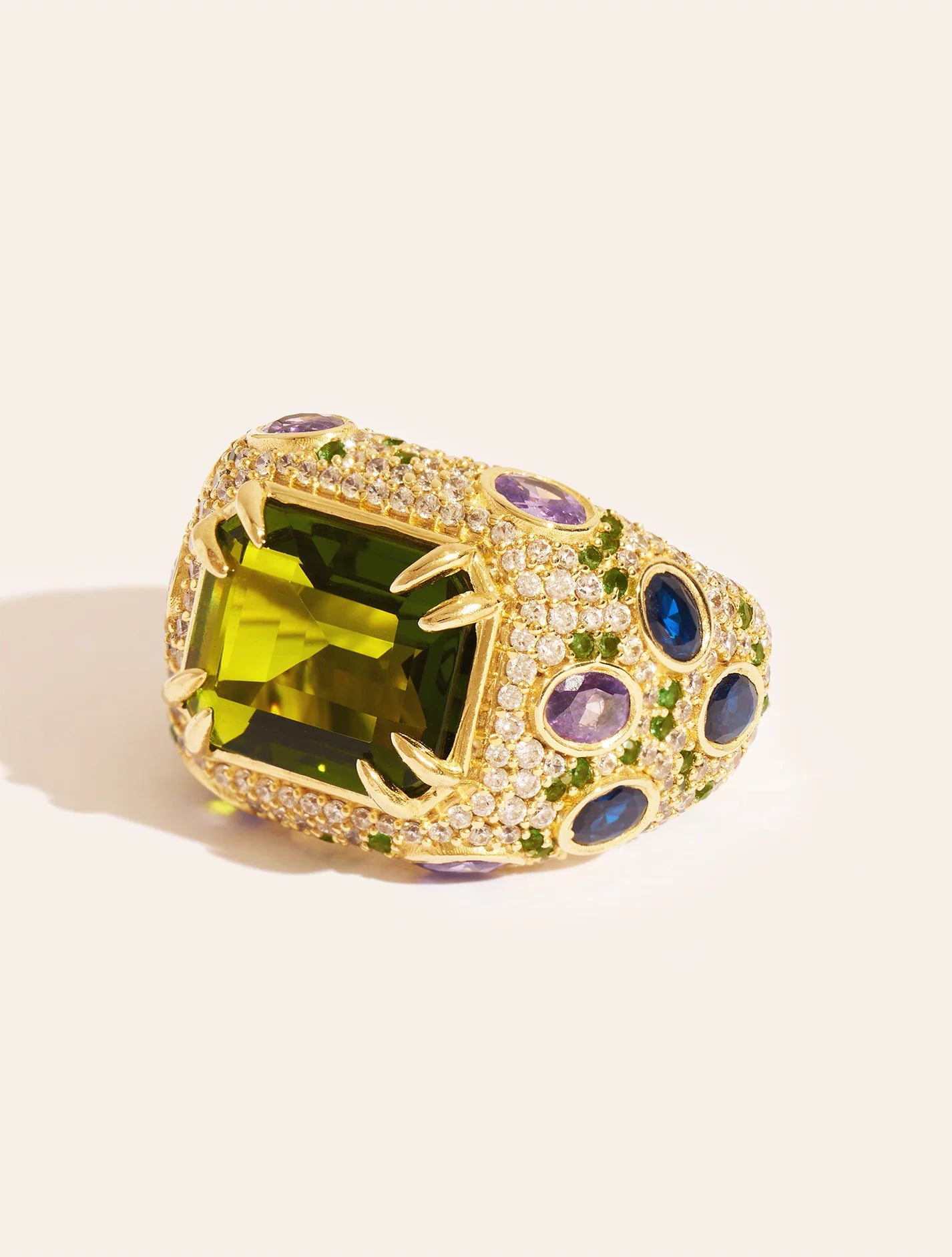 Bague Panthère Quartz Vert