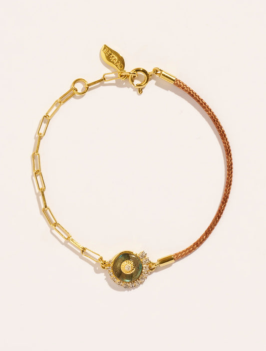 Bracelet Coquillage Beige Labradorite