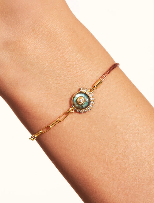 Bracelet Coquillage Beige Labradorite