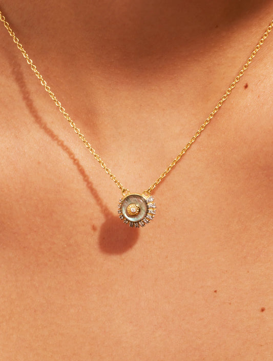 Collier Coquillage Labradorite
