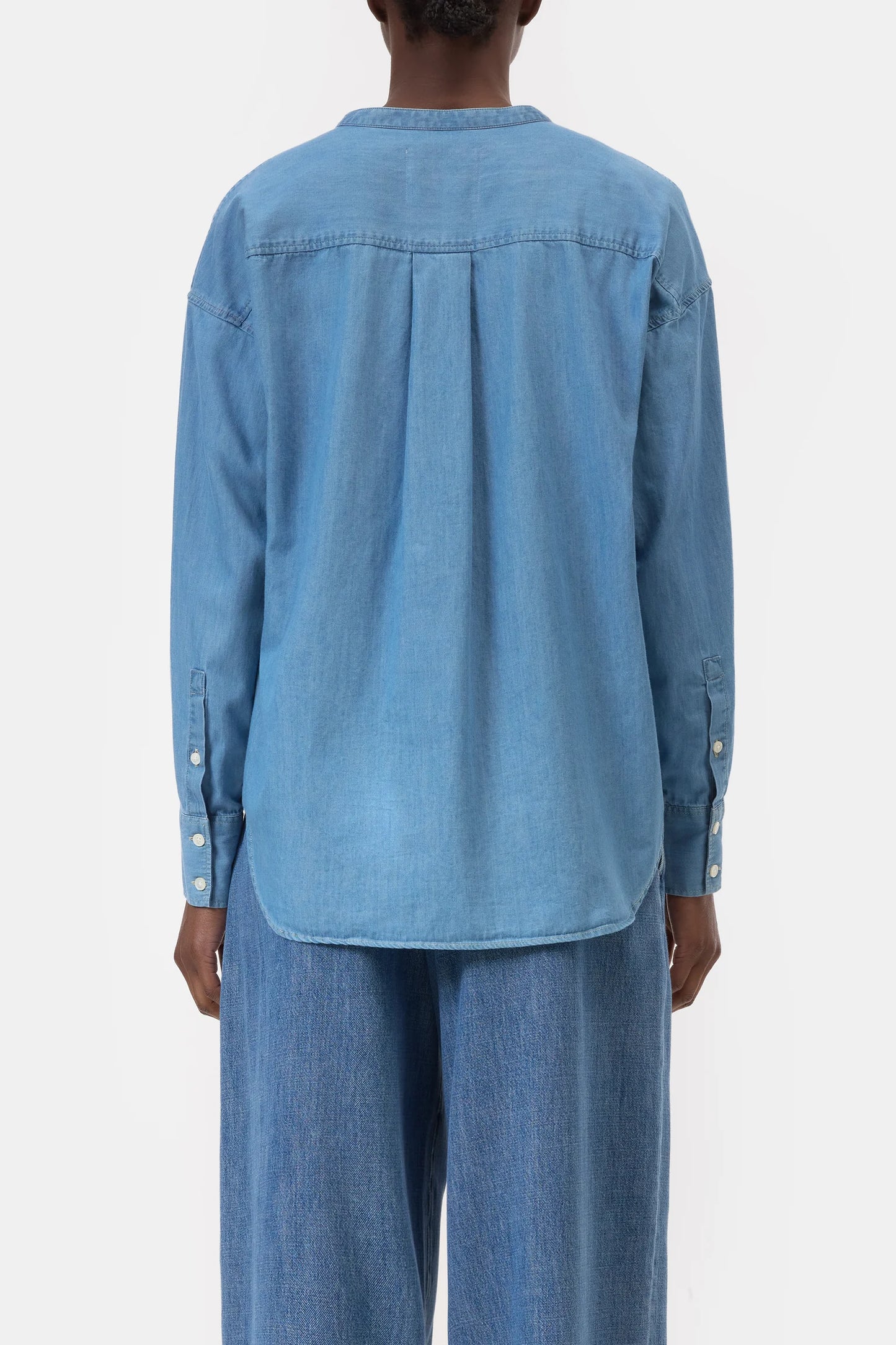 Chemise Wide Placket Light Blue