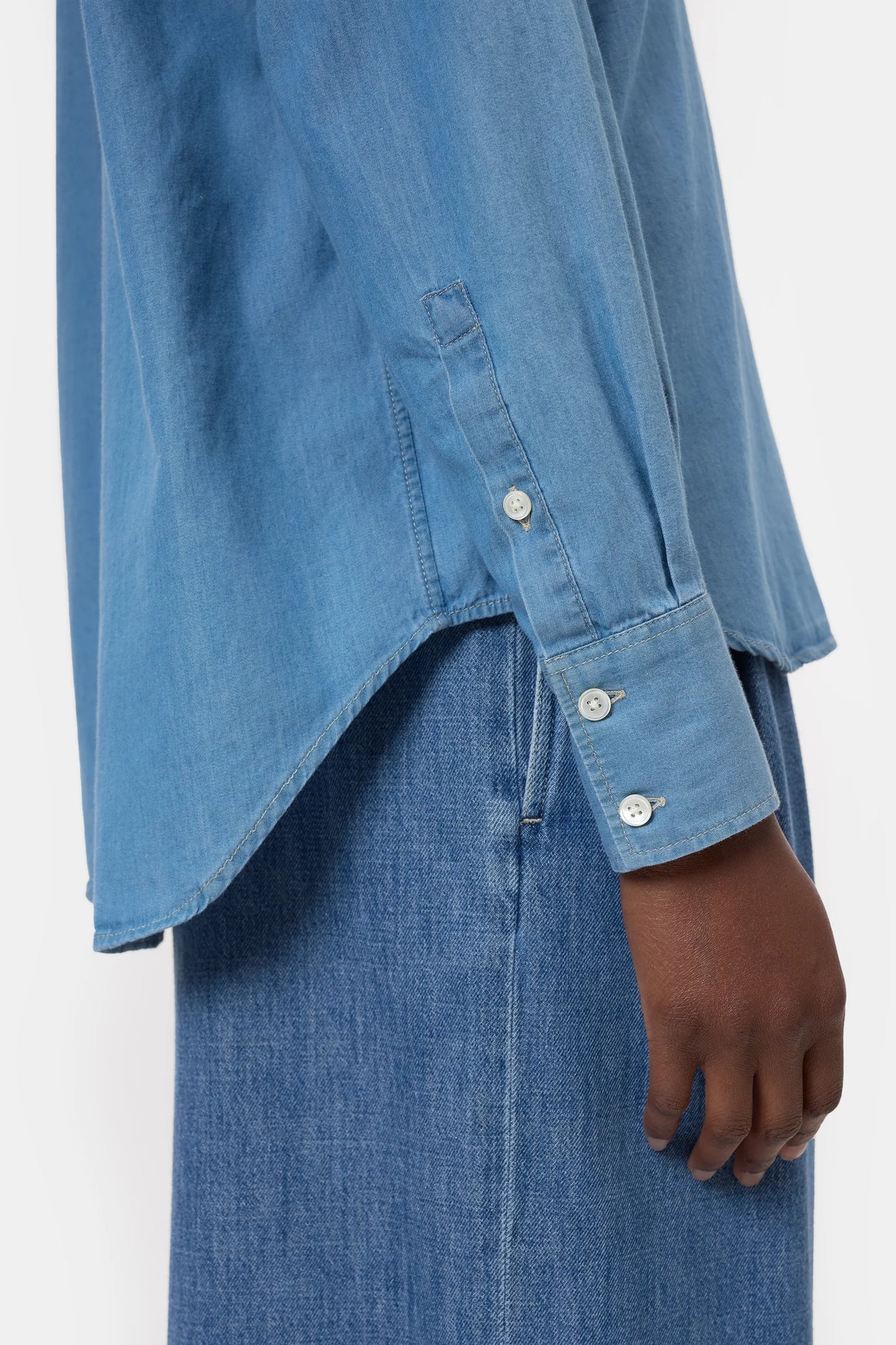 Chemise Wide Placket Light Blue