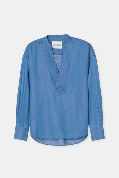 Chemise Wide Placket Light Blue