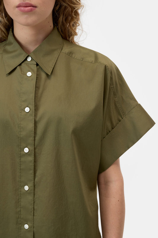 Chemise Turn Up Hunter Green
