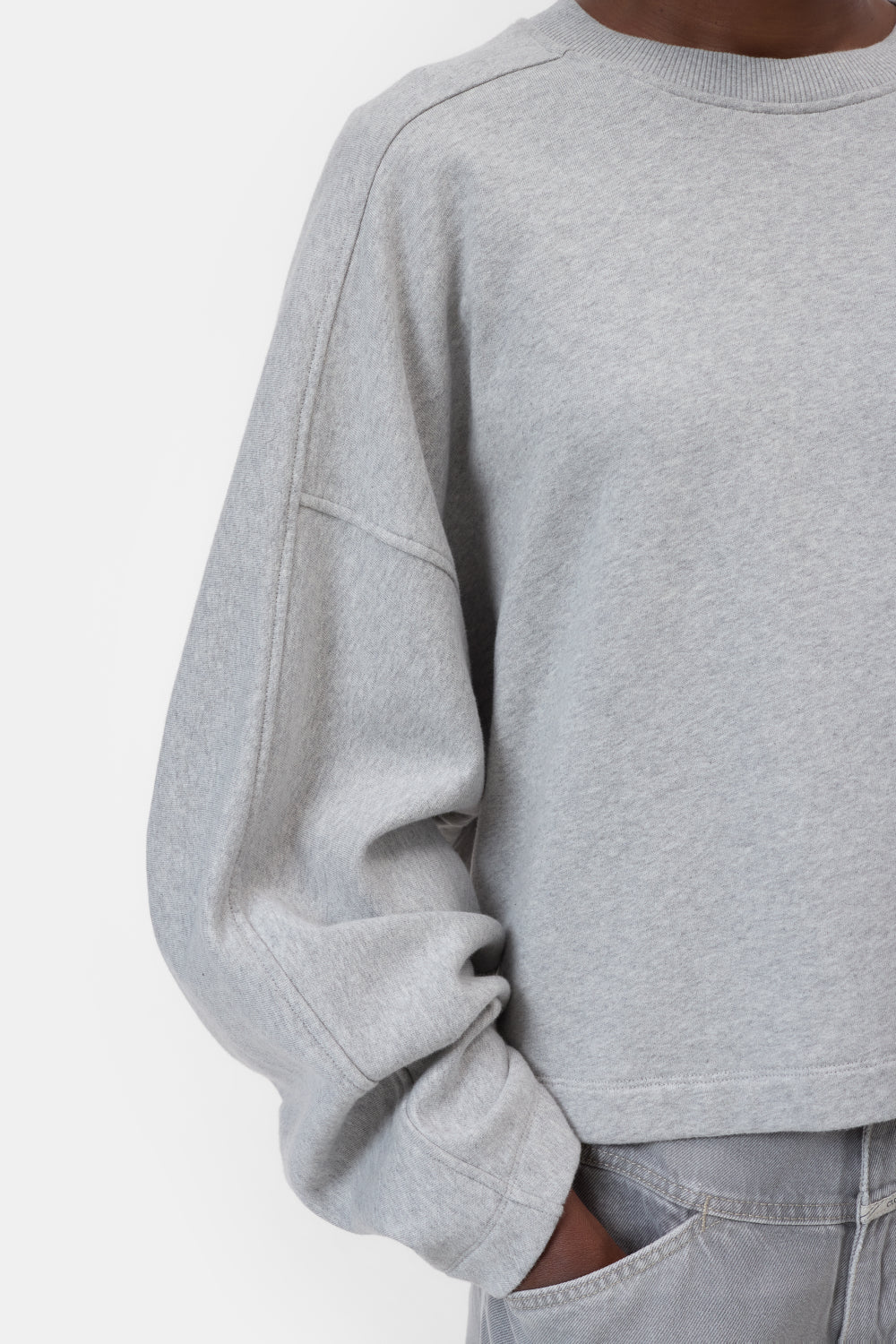 Sweat Froncé Gris Chiné Clair