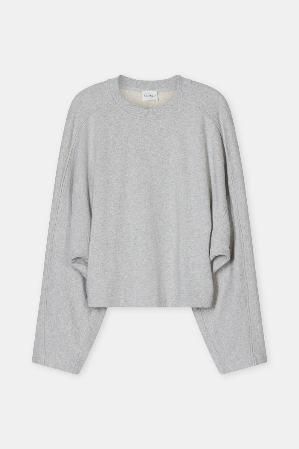 Sweat Froncé Gris Chiné Clair