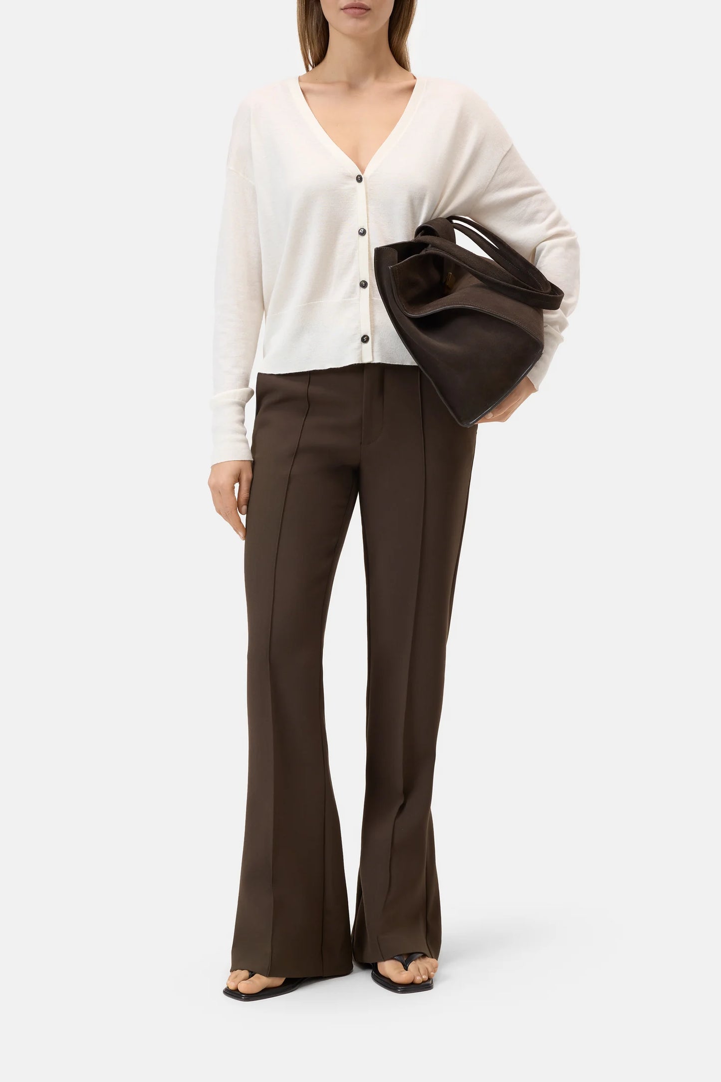 Cardigan Cropped V Witherit Beige