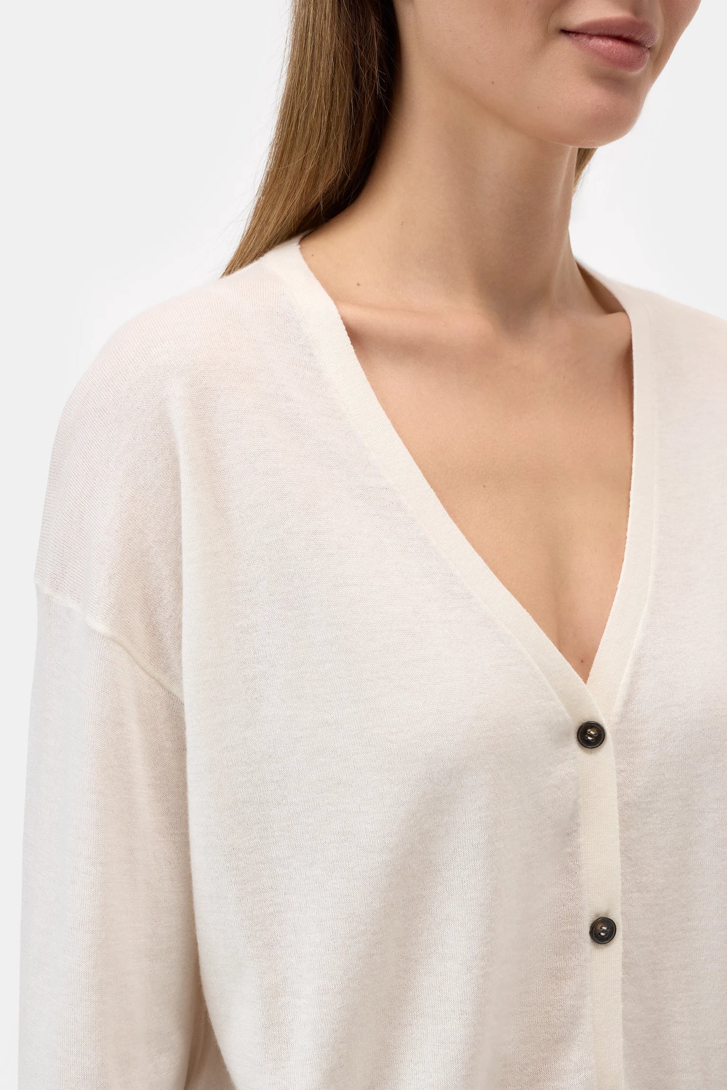 Cardigan Cropped V Witherit Beige