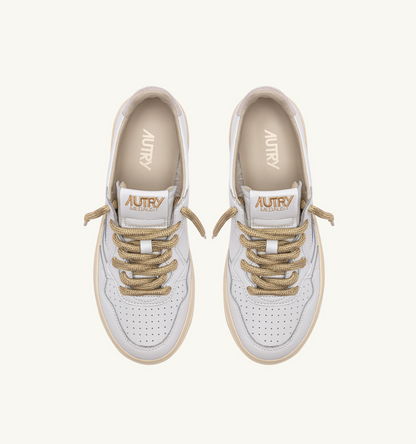 Baskets Medalist SW01 White Lurex Or