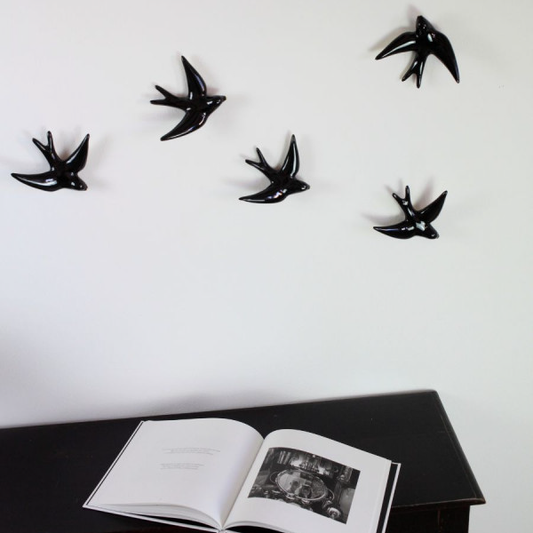 Hirondelle Volage Emaille Noir