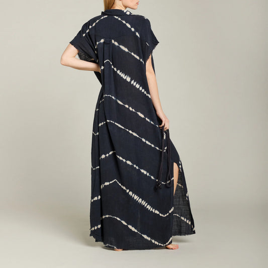 Robe Santorini Tie Dye Black Navy