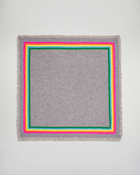 Foulard Bandes Multico Gris Chine