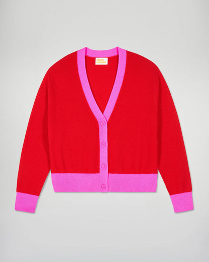 Cardigan Bicolore Hot Red