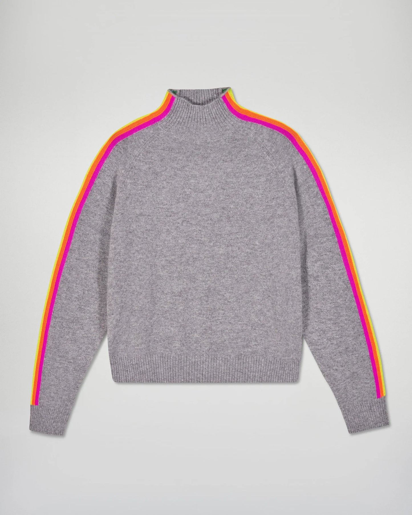 Pull Col Montant Multico Gris Chine Fonce