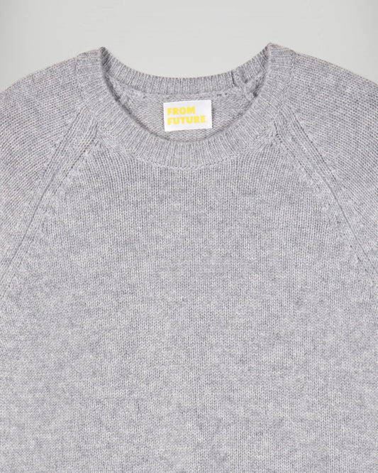 Pull Col Rond Gris Chine Fonce