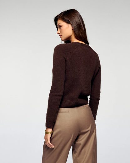 Pull Col Rond Chocolat