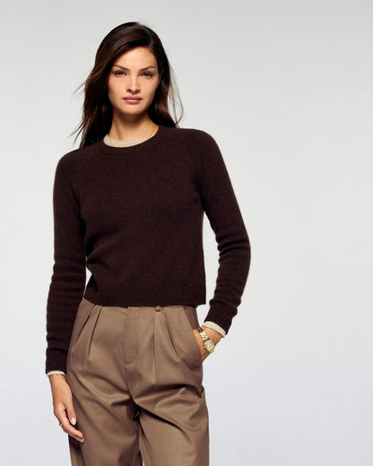 Pull Col Rond Chocolat