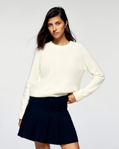 Pull Col Rond Ecru
