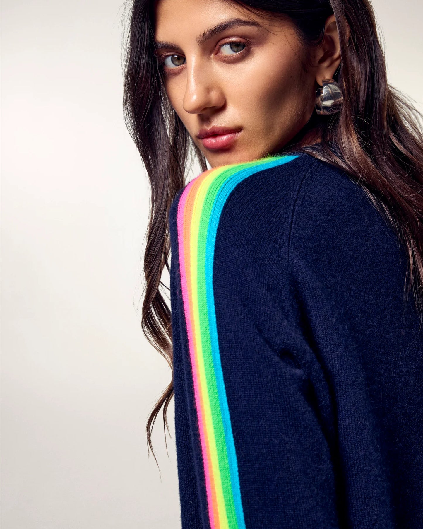 Pull Bandes Manches Multico Navy