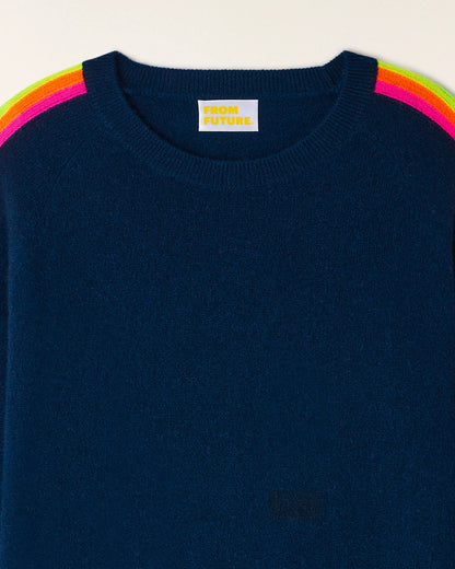 Pull Bandes Manches Multico Navy