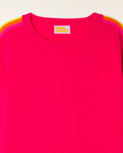 Pull Bandes Manches Multico Tropical Raspberry