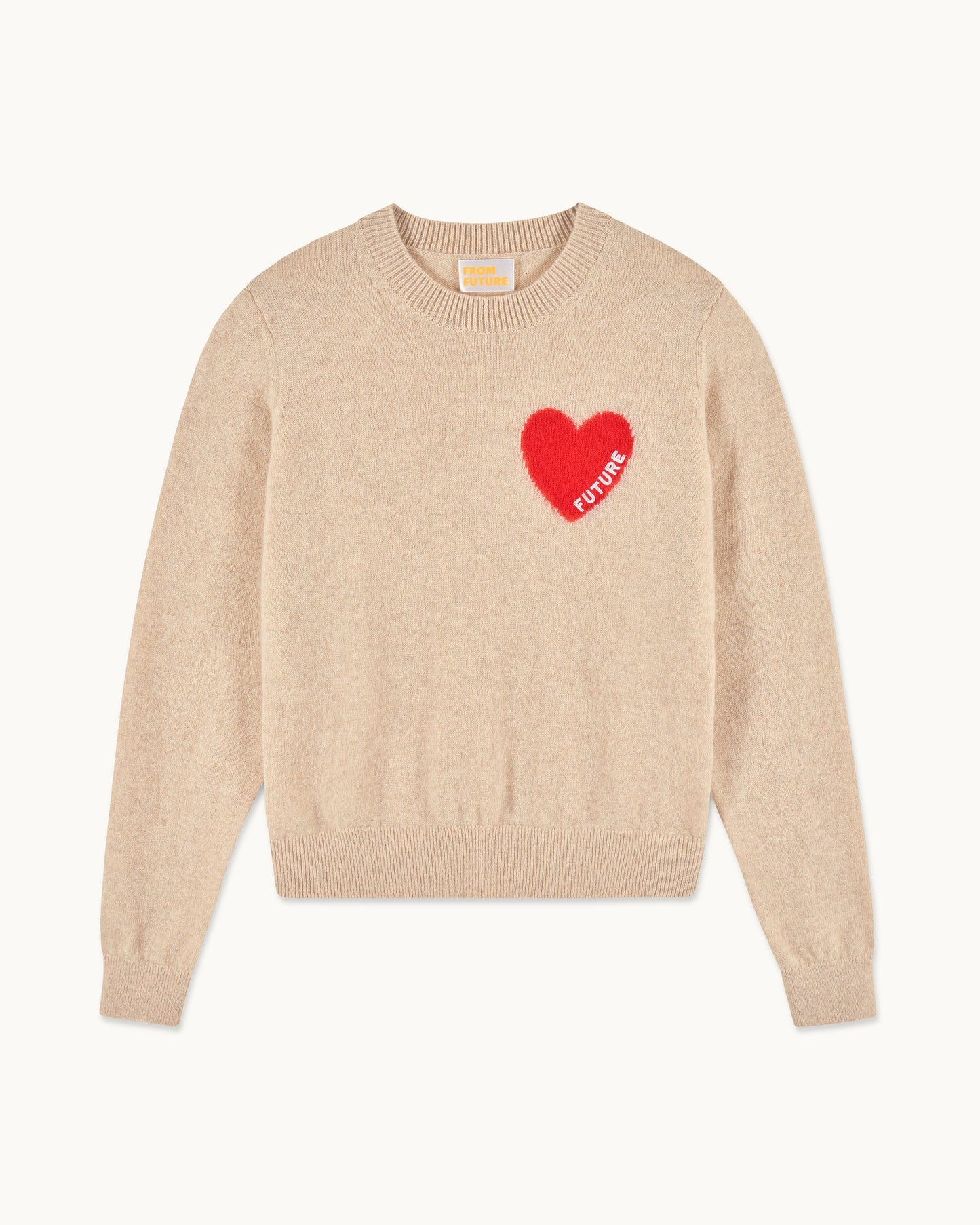 Pull Coeur Broderie Future Beige Chine