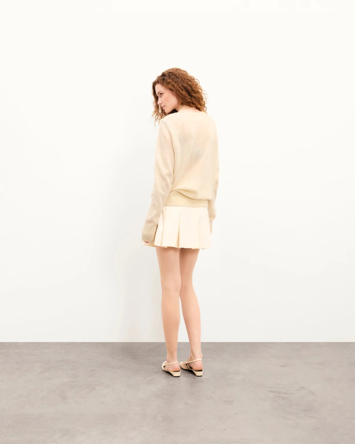 Pull Col V Oversize Ecru