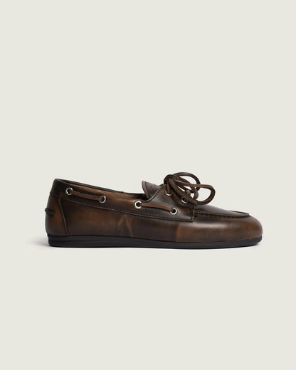 Mocassins Bateau Cuir Coffee