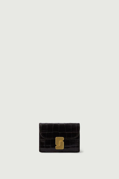 Porte Cartes Aube Croco Marron