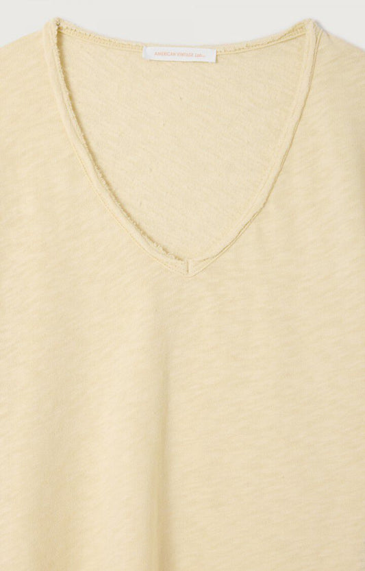 T-shirt Sonoma Col V Vanille Vintage