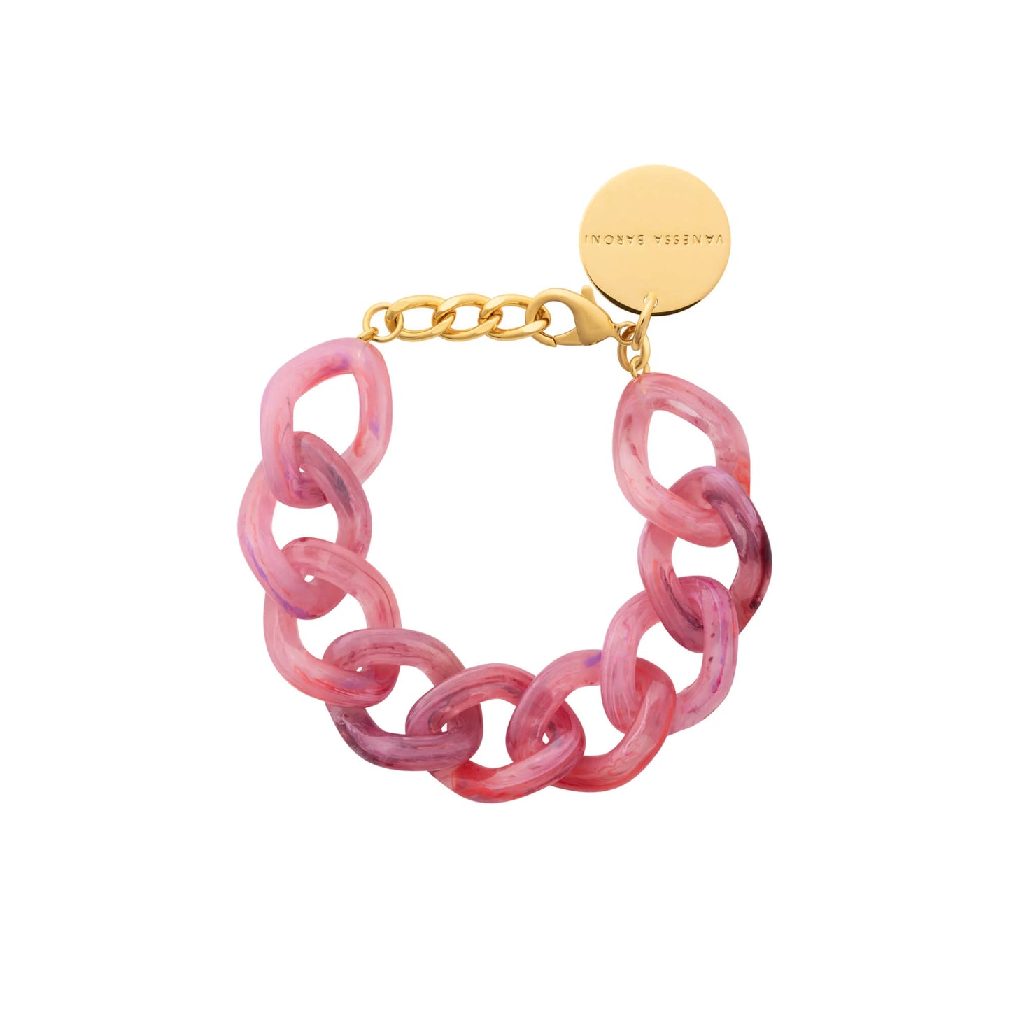 Bracelet Flat Crystal Pink Marble
