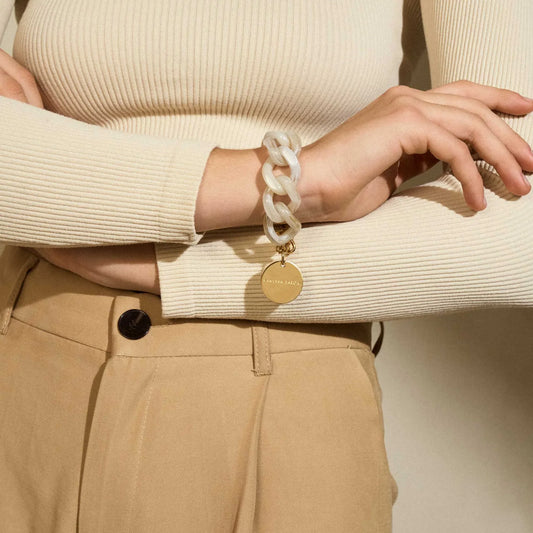 Bracelet Flat White Marble
