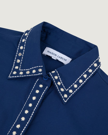 Chemise Valles Birds Ultramarine