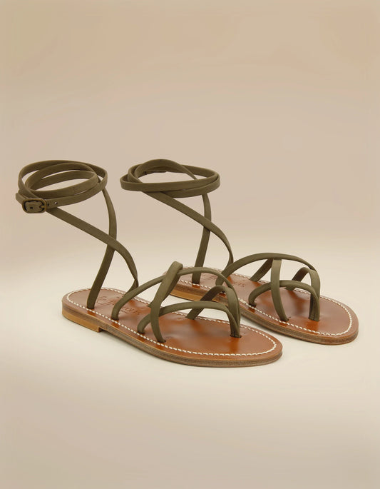 Sandales Zenobie Nubuck Kaki