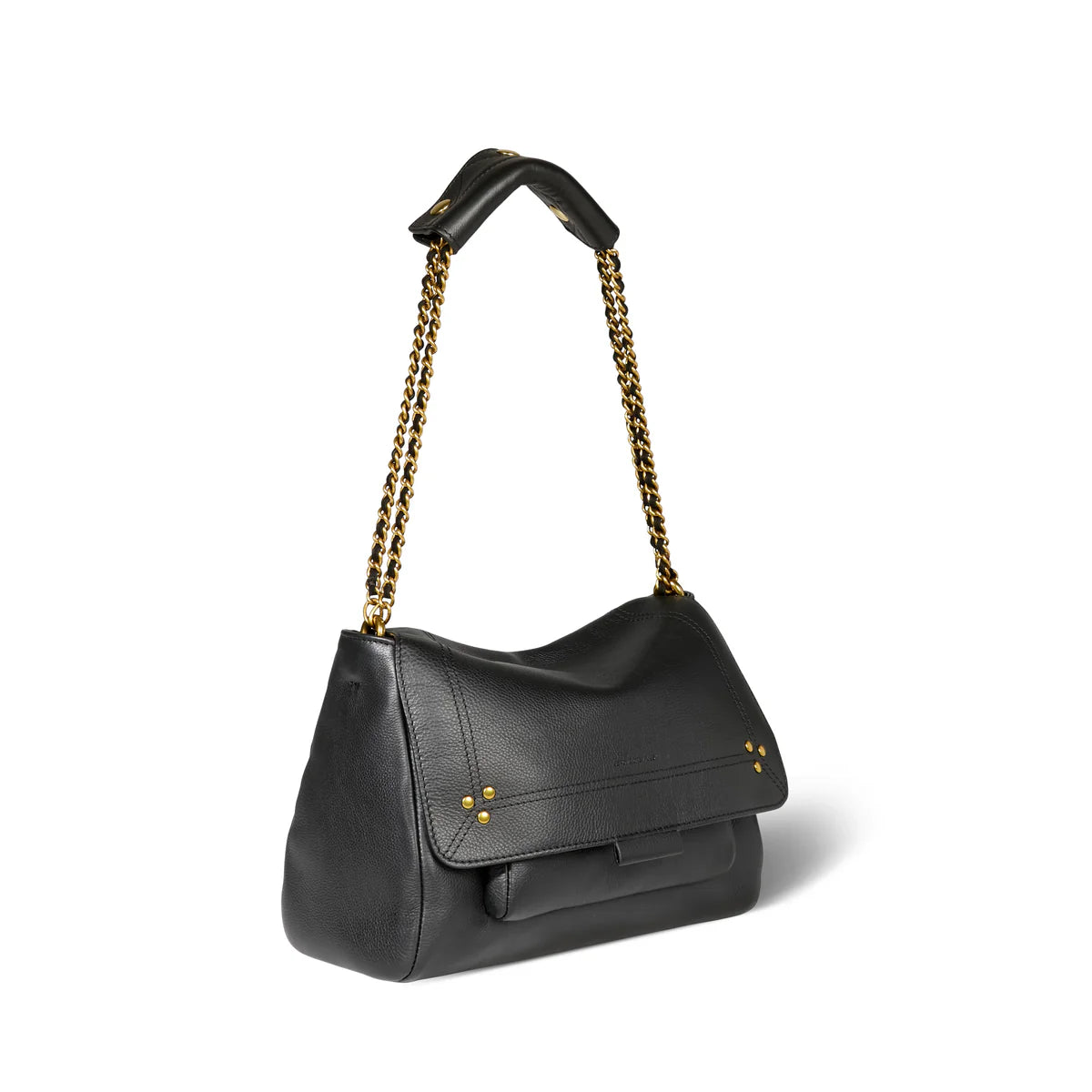 Sac Lulu M Veau Noir Brass