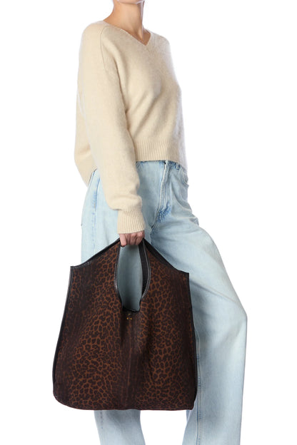 Sac Paco Croûte De Veau Léopard Naturel