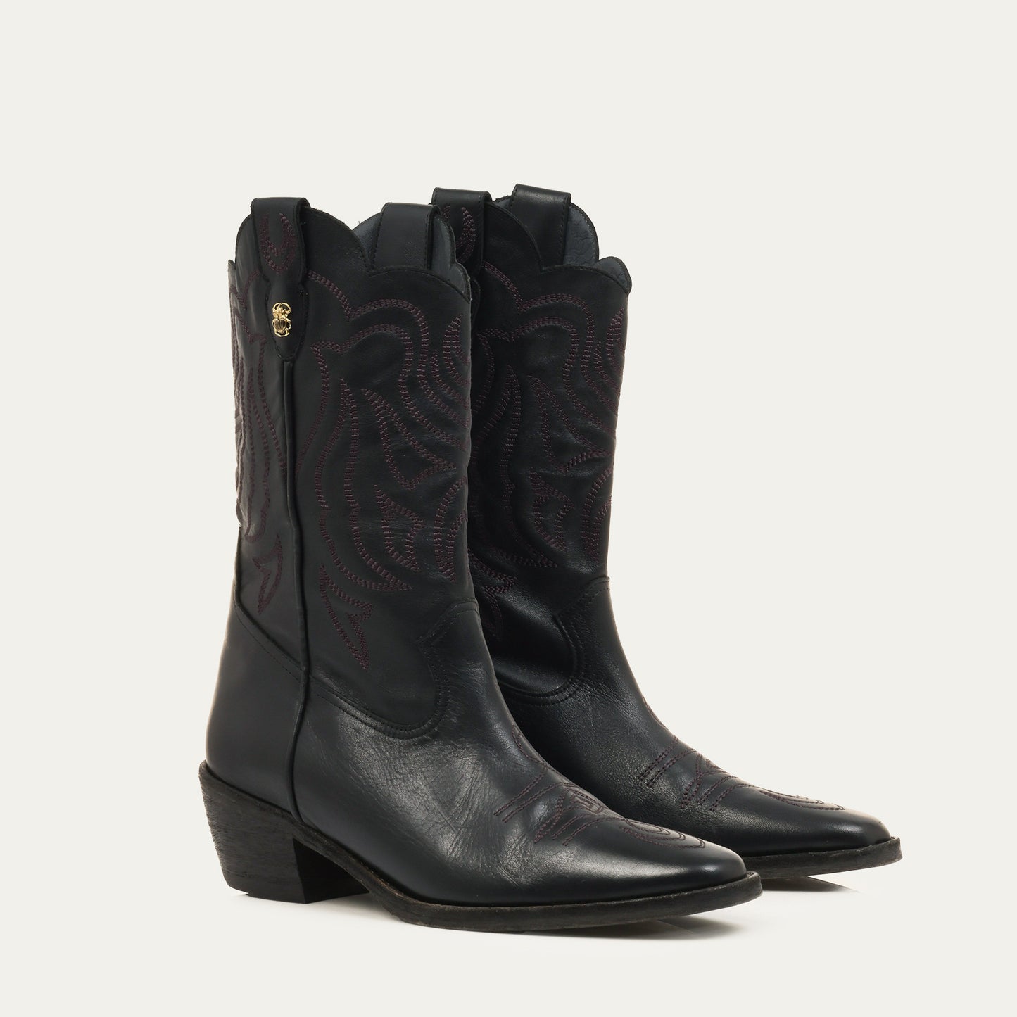 Bottes Lucienne Noir Brodees