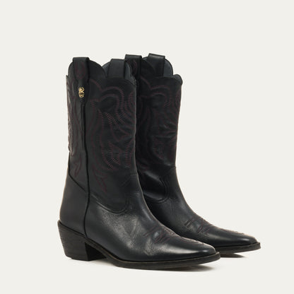 Bottes Lucienne Noir Brodees