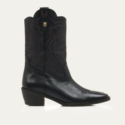 Bottes Lucienne Noir Brodees