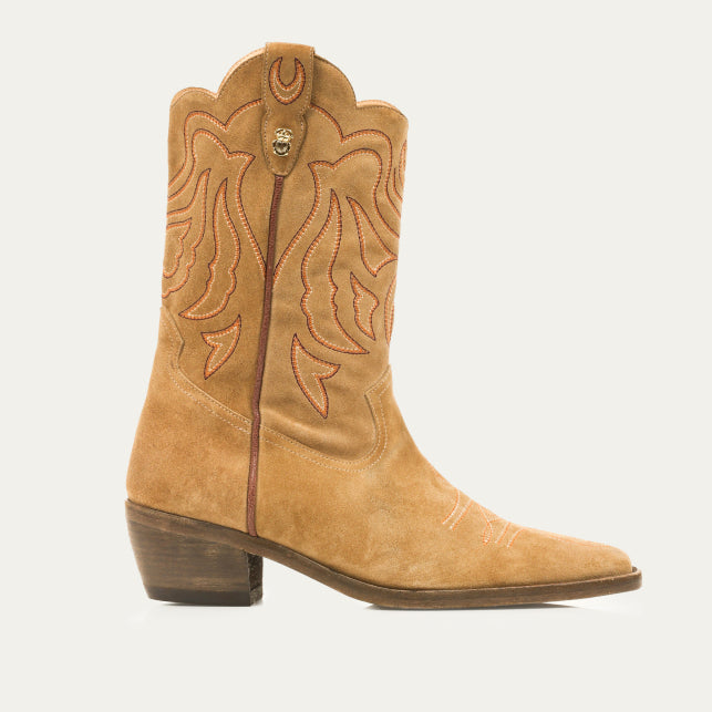 Bottes Lucienne Olive Brodees