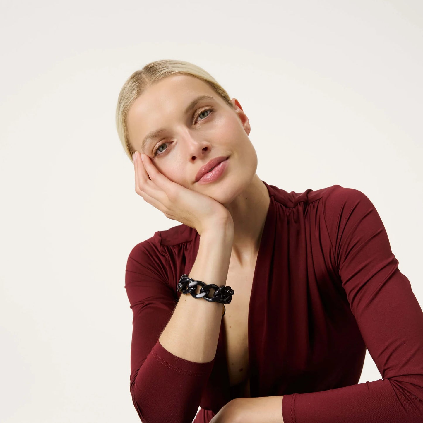 Bracelet Flat Black Universe Marble