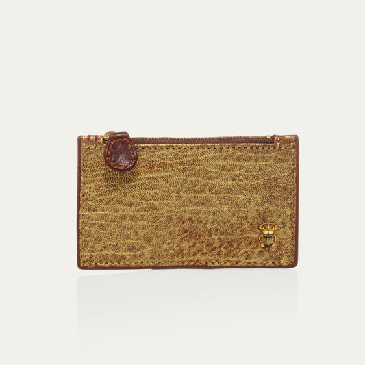 Porte Carte Helena Cuir Bubble Or Antique