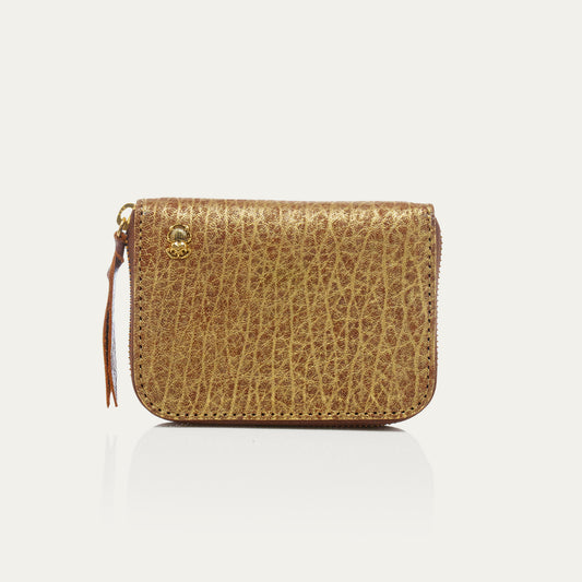 Portefeuille Mini Bob Cuir Bubble Or Antique