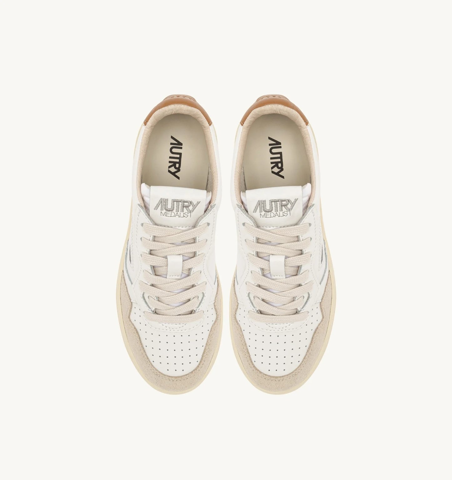 Baskets Medalist LS02 Suede White Brown Sugar