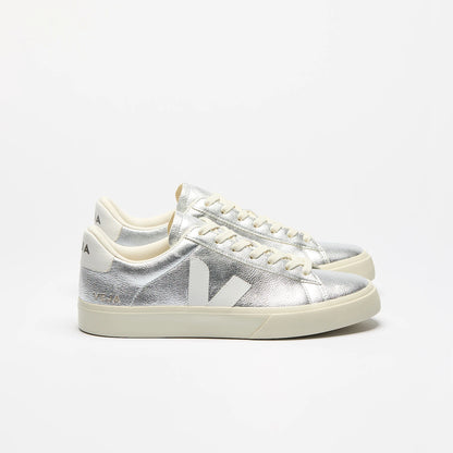 Basket Campo Leather Silver White