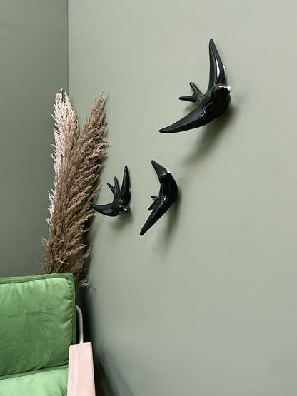 Hirondelle Volage Noir Emaillé